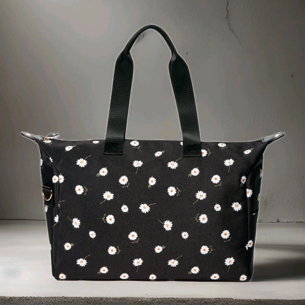 Alice+Olivia DuffleBag Daisy Weekender Duffel Bag w/Strap Pockets 16x8x12" NEW